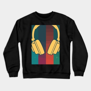 Retro Music DJ Headphones Crewneck Sweatshirt